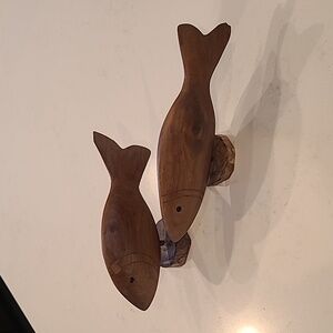 Beautiful Set Handmade/ Carved Fish